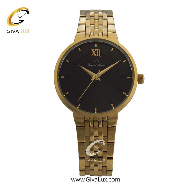 ساعت مچی اورجینال زنانه LdA | لوئیجی د آنا | Luigi d'Ana طلایی | طلایی| مشکی| کد رفرنس 2405